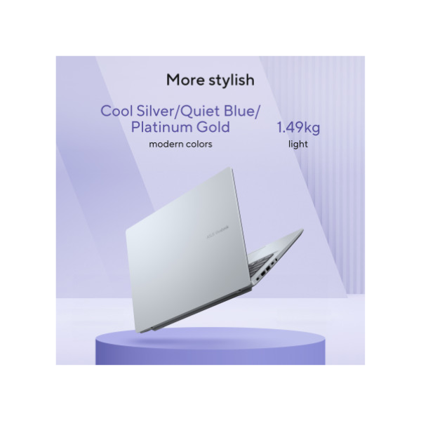 جهاز ASUS Vivobook 14 Snapdragon X X1 26 100، ذاكرة وصول عشوائي (RAM) سعة 16 جيجابايت، قرص صلب ذو حالة صلبة (SSD) سعة 1 تيرابايت، شاشة WUXGA مقاس 14 بوصة، ويندوز 11 هوم، لوحة مفاتيح إنجليزية وعربية، ذهبي بلاتيني، ضمان سنة واحدة | X1407QA-LY046W