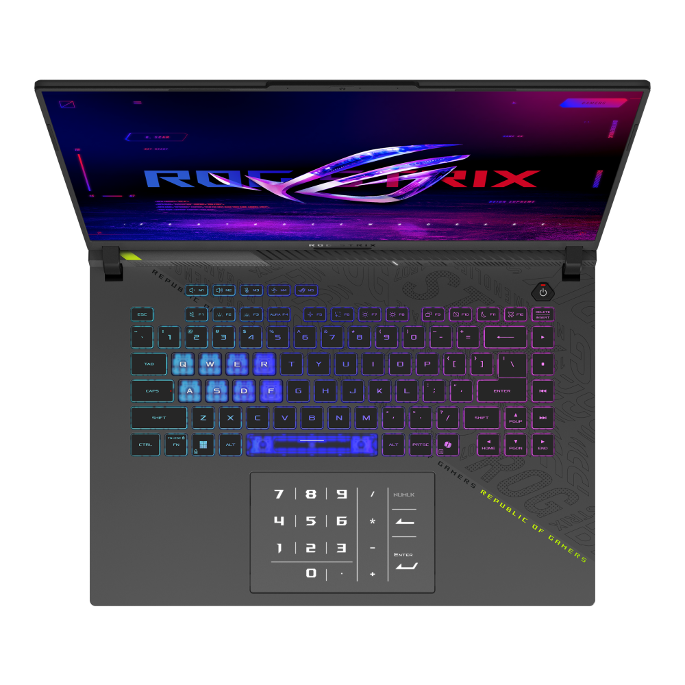 Asus ROG Strix G16 Gaming Laptop, AMD Ryzen 9 8940HX Processor, 32GB RAM, 1TB SSD, 12 GB Nvidia RTX 5070 Ti Graphics, 16" FHD+ 165Hz Display, Windows 11 Home, English & Arabic Keyboard, Eclipse Gray, 1 Year Warranty | G614PR-RV009W