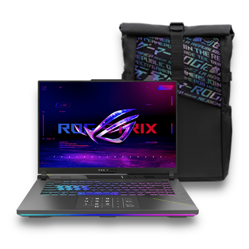 Asus ROG Strix G16 Gaming Laptop, AMD Ryzen 9 8940HX Processor, 32GB RAM, 1TB SSD, 12 GB Nvidia RTX 5070 Ti Graphics, 16" FHD+ 165Hz Display, Windows 11 Home, English & Arabic Keyboard, Eclipse Gray, 1 Year Warranty | G614PR-RV009W