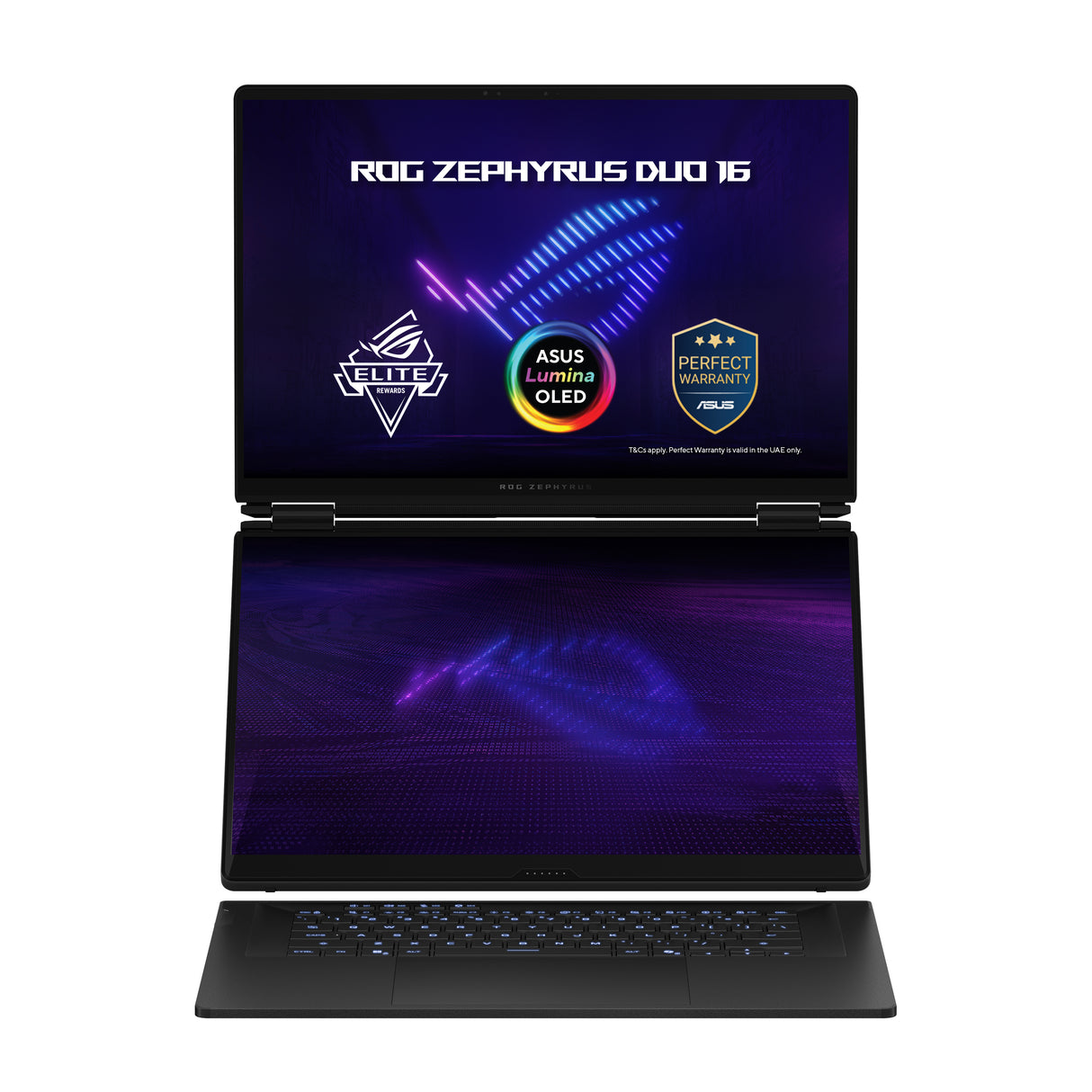 Asus ROG Zephyrus Duo 16 Laptop, Intel Core Ultra 9 386H Processor, 64GB RAM, 2TB SSD, RTX 5090 24GB Graphics, Dual 16" 3K OLED 120Hz Touch Displays, Windows 11 Home, 1-Zone RGB English & Arabic Keyboard, ROG Backpack, 1 Year Warranty | GX651AX-SR014W