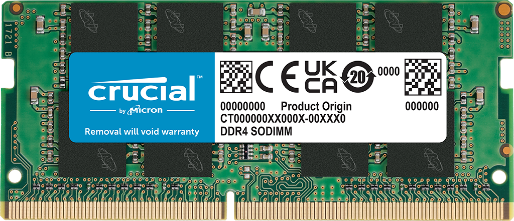 ذاكرة وصول عشوائي (RAM) SODIM DDR4 سعة 16 جيجابايت/3200 من Crucial | C-16/32200