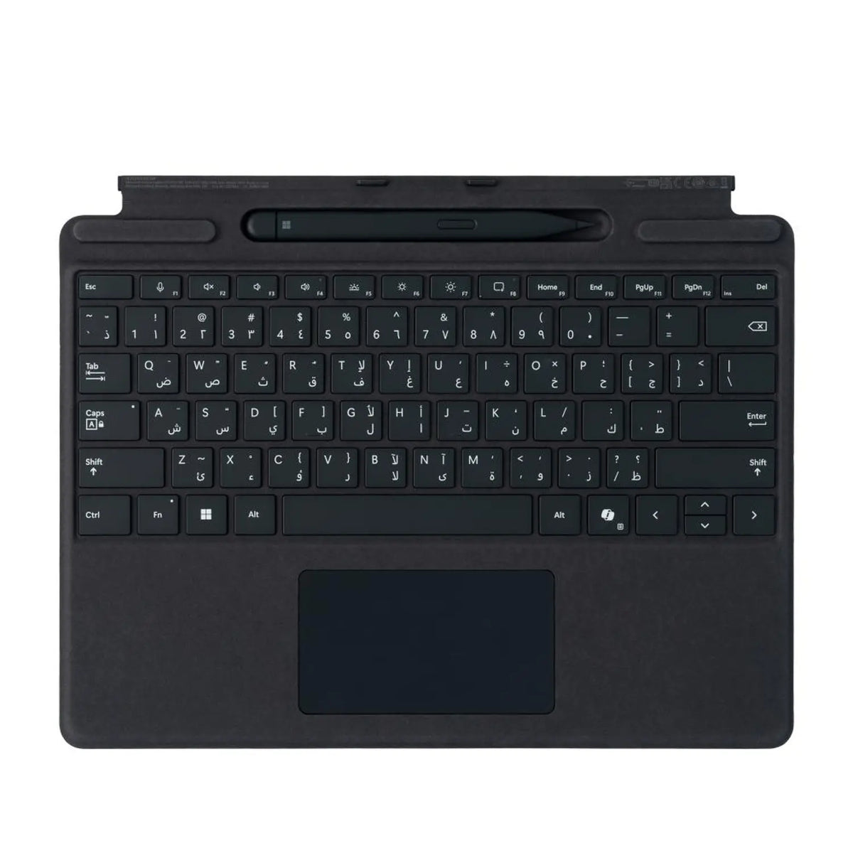 Microsoft Surface Pro Arabic & English Keyboard with Slim Pen & Copilot، Magnetic Connection & Bluetooth، أسود، ضمان سنة واحدة | 8X6-00181