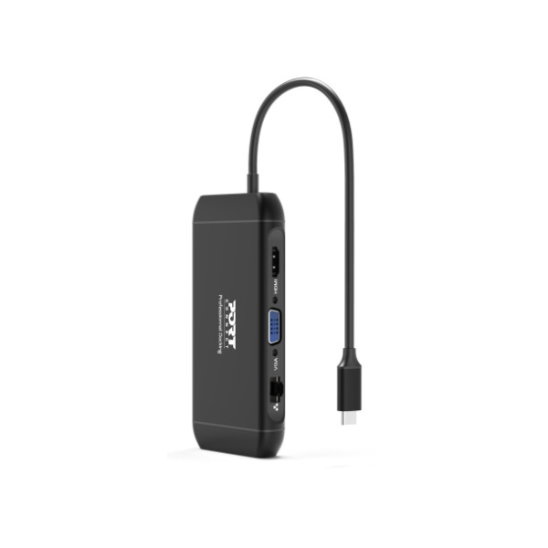 محطة إرساء متنقلة USB-C بمنفذ واحد بدقة 4K، 7 أجهزة، HDMI، VGA، 100 واط، سرعة نقل بيانات 5 جيجابت/ثانية، طول كابل 50 سم، ضمان سنة واحدة | 901913
