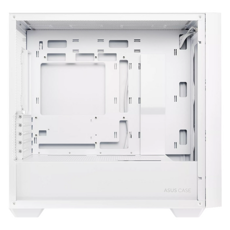 Asus A21 mATX PC Case, Tempered Glass Panel, 380mm GPU Support, USB 3.2 Gen 1, Ample Cable Management, White, 1 Year Warranty | 90DC00H3-B09010