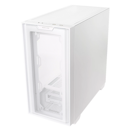 Asus A21 mATX PC Case, Tempered Glass Panel, 380mm GPU Support, USB 3.2 Gen 1, Ample Cable Management, White, 1 Year Warranty | 90DC00H3-B09010