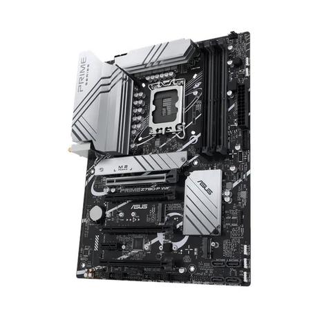 لوحة أم Asus PRIME Z790-P WiFi، مقبس LGA 1700، مقاس ATX، ذاكرة DDR5، PCIe 5.0 مع SafeSlot Core+، Wi-Fi 6، بلوتوث v5.2، USB 20 GBps، HDMI، DisplayPort، إيثرنت Realtek 2.5 GB With Asus LANGuard، إضاءة Aura Sync، ضمان سنة واحدة | 90MB1CJ0-M1EAYO