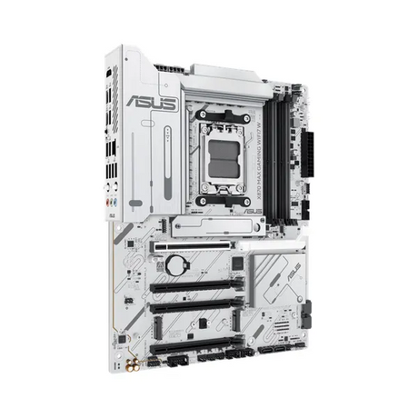 Asus X870 MAX GAMING WiFi Motherboard, AM5 Socket, ATX Form Factor, DDR5 Ram, PCIe 5.0 With SafeSlot Core+, Wi-Fi 7, Bluetooth v5.4, HDMI, Thunderbolt 4, Intel 2.5 GB Ethernet With Asus LANGuard, Aura Sync, White, 1 Year Warranty | 90MB1LZ0-M0EAY0
