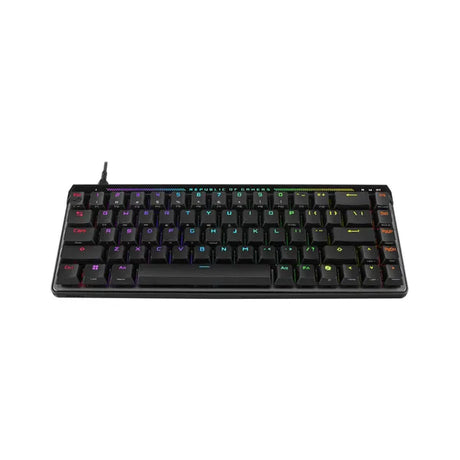 Asus ROG Falchion RX 65% Low Profile AR GB Engilsh & Arabic Mechanical Gaming Keyboard, Tri-Mode Connectivity, ROG RX Low-Profile Red Switches, Anti-Ghosting with N Key Rollover, 1000Hz Polling Rate, Black, 1 Year Warranty | 90MP03VE-BKCA00
