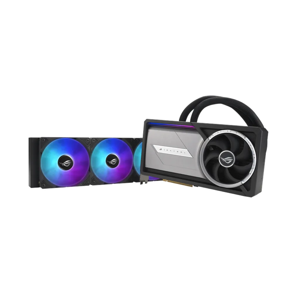 Asus ROG ASTRAL Liquid Cooled GeForce RTX 5090 OC Edition AR GB Graphics Card, GDDR7 32 GB 512-bit Memory, HDMI 2.1b & DP 2.1b Outputs, PCI Express 5.0, 2610 MHz Core Clock, 28  GBps Memory Clock, 360mm Radiator, 1 Year Warranty | 90YV0LW2-M0NA00