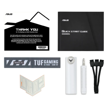 Asus TUF Gaming GeForce RTX 5070 Ti White OC Edition Graphics Card, GDDR7 16GB 256-bit Memory, HDMI 2.1b & DP 2.1b Outputs, PCI Express 5.0, 2588 MHz Core Clock, 28 Gbps Memory Clock, 1 Year Warranty | 90YV0MD3-M0NA00