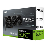 Asus PRIME GeForce RTX 5060 Ti OC Edition Graphics Card, GDDR7 8 GB 128-bit Memory, HDMI 2.1b & DP 2.1b Outputs, PCI Express 5.0, 2647 MHz Core Clock, 28  GBps Memory Clock, 1 Year Warranty | 90YV0MP0-M0NA00