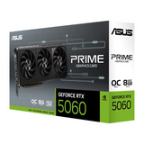 Asus PRIME GeForce RTX 5060 OC Edition Graphics Card, GDDR7 8 GB 128-bit Memory, HDMI 2.1b & DP 2.1b Outputs, PCI Express 5.0, 2595 MHz Core Clock, 28  GBps Memory Clock, 1 Year Warranty | 90YV0N10-M0NA00