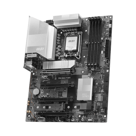 Msi PRO B860-P WiFi Motherboard, LGA 1851 Socket, ATX Form Factor, DDR5 Ram, PCIe 5.0 With EZ PCIe Clip II, Intel Wi-Fi 7, Bluetooth 5.4, USB 40 GBps, HDMI 2.1, DisplayPort 1.4, Thunderbolt4 (Type-C), Realtek 8126 5G LAN, EZ M.2 Shield Frozr II, 1 Year