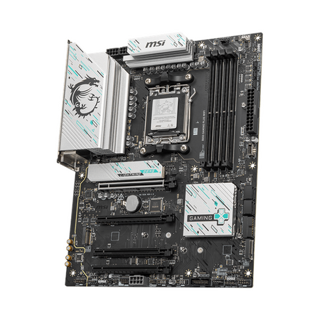 لوحة أم Msi B850 Gaming Plus WiFi، مقبس AM5، عامل شكل ATX، ذاكرة وصول عشوائي DDR5، منفذ PCIe 5.0، Wi-Fi 7 مع هوائي EZ، بلوتوث 5.4، منفذ USB بسرعة 10 جيجابت في الثانية، شبكة LAN بسرعة 5G، درع EZ M.2 Shield Frozr II، ضمان لمدة سنة واحدة | 911-7E56-001-007