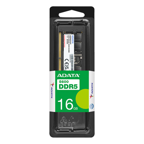 ADATA SO-DIMM Memory Module, 16GB (1x16GB), DDR5 DRAM, 5600 MT/s, 1 Year Warranty | AD5S560016G-S