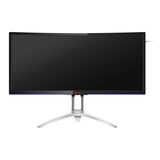 شاشة ألعاب AOC AGON AG352QCX منحنية فائقة الاتساع مقاس 35 بوصة، بدقة (2560x1080)، 200 هرتز، 4 مللي ثانية، FreeSync Premium، HDMI، DP، DVI و VGA، حامل قابل لتعديل الارتفاع/الإمالة/الدوران، أسود وفضي، ضمان لمدة عام | AG352QCX