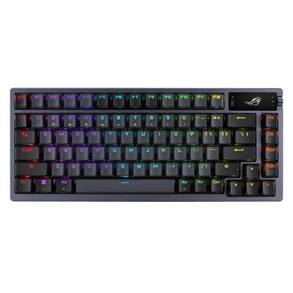 Asus ROG Falchion Ace 65% AR GB Engilsh & Arabic Mechanical Gaming Keyboard, Wired Dual USB-C Ports, ROG NX Mechanical Switches (Red - Linear & Swift), Anti-Ghosting with N Key Rollover, Interactive Touch Panel, 1000Hz Polling Rate, White, 1 Year