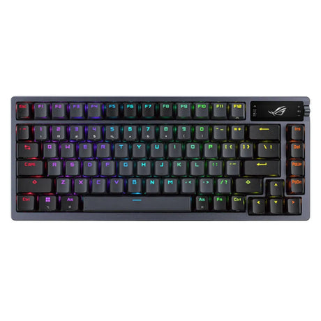 Asus ROG Falchion Ace 65% AR GB Engilsh & Arabic Mechanical Gaming Keyboard, Wired Dual USB-C Ports, ROG NX Mechanical Switches (Red - Linear & Swift), Anti-Ghosting with N Key Rollover, Interactive Touch Panel, 1000Hz Polling Rate, White, 1 Year
