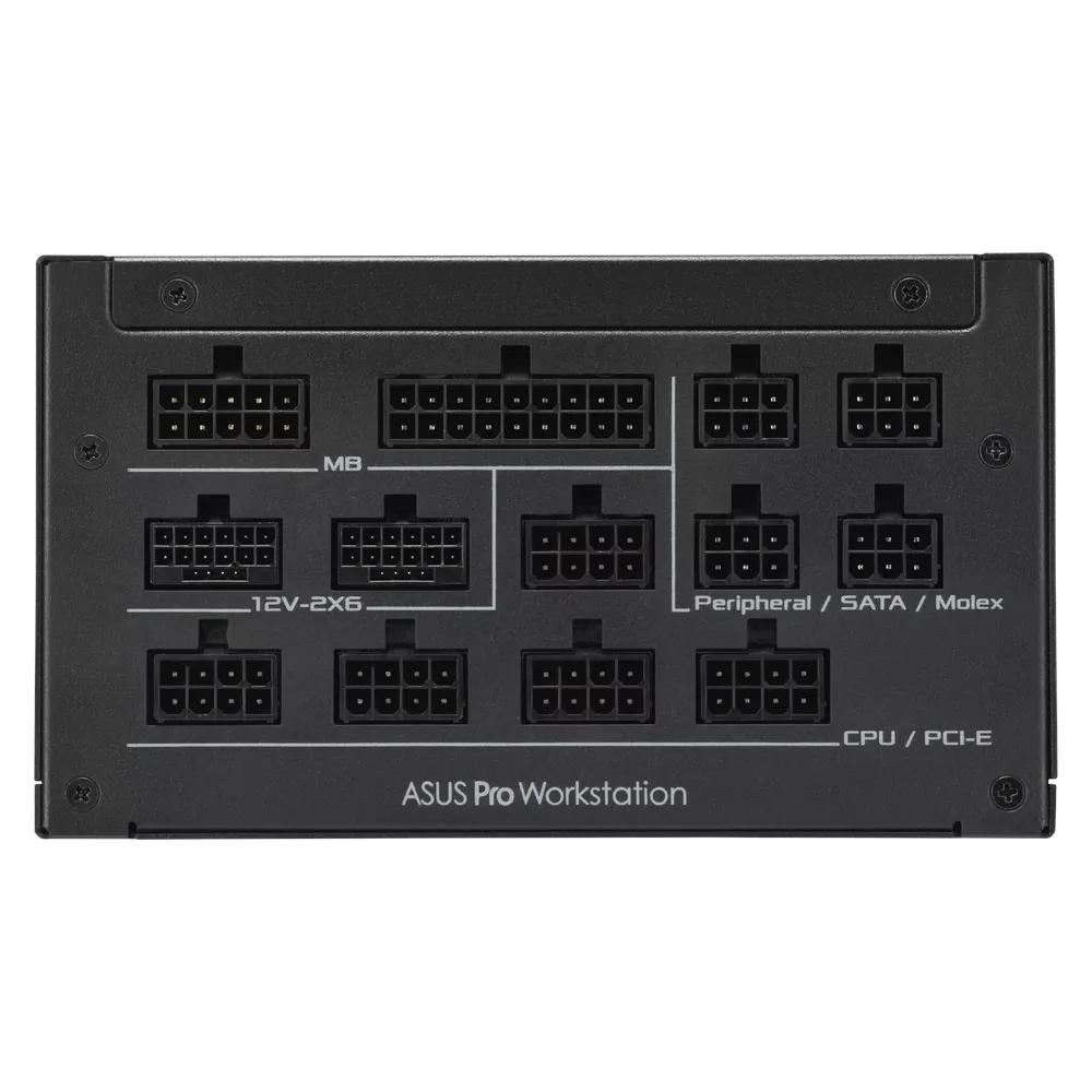 Asus Pro WS Platinum Gaming Power Supply, 1600W, Fully Modular, ATX Form Factor, Dual-Ball Fan Bearings Fan Design, Extruded Aluminum Heatsinks, Etched Cables, 1 Year Warranty | 90YE00Z2-B0NA00