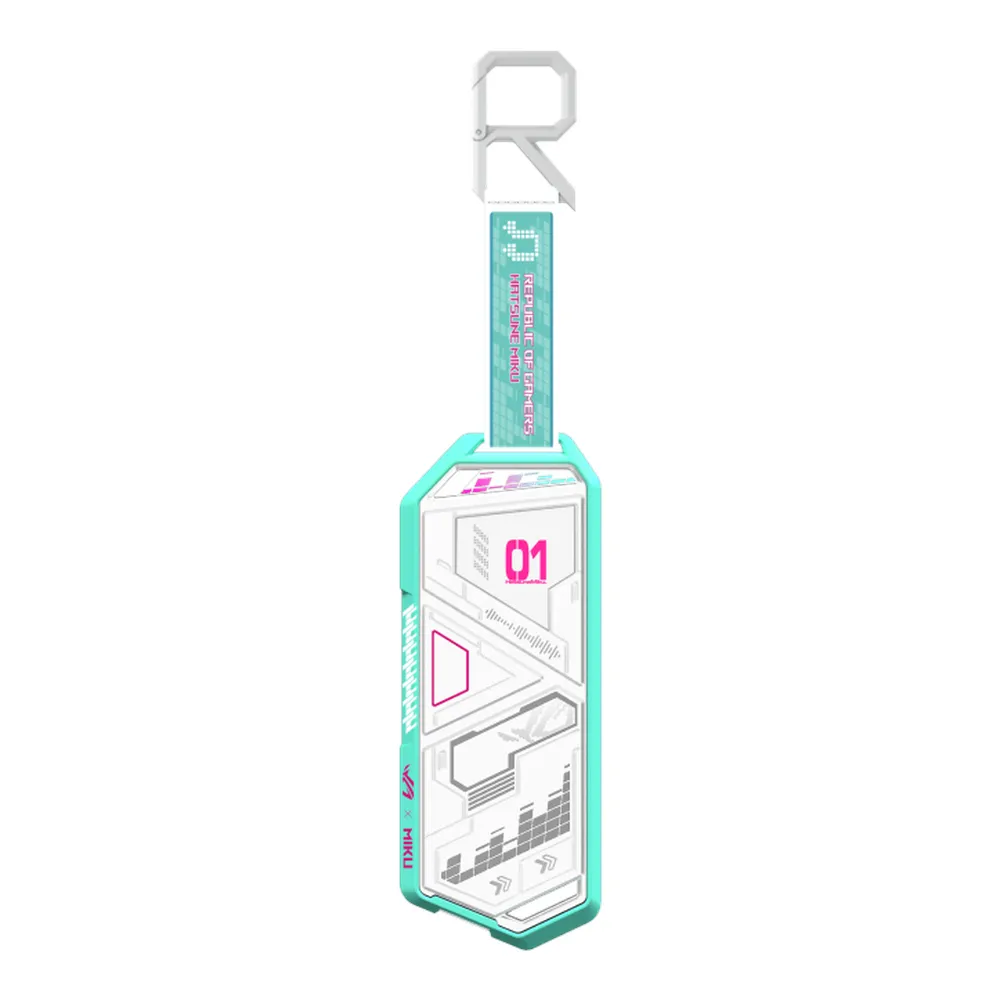 علبة قرص صلب Asus ROG Strix Arion Hatsune Miku Edition، USB3.2 الجيل الثاني، سرعات نقل تصل إلى 10 جيجابت في الثانية، تدعم أقراص M.2 PCIe NVM Express SSD، تتضمن R-Hook، تأثيرات إضاءة Aura Sync، أبيض/توقيع هاتسوني ميكو، ضمان لمدة سنة | 90DD02H1-M09010