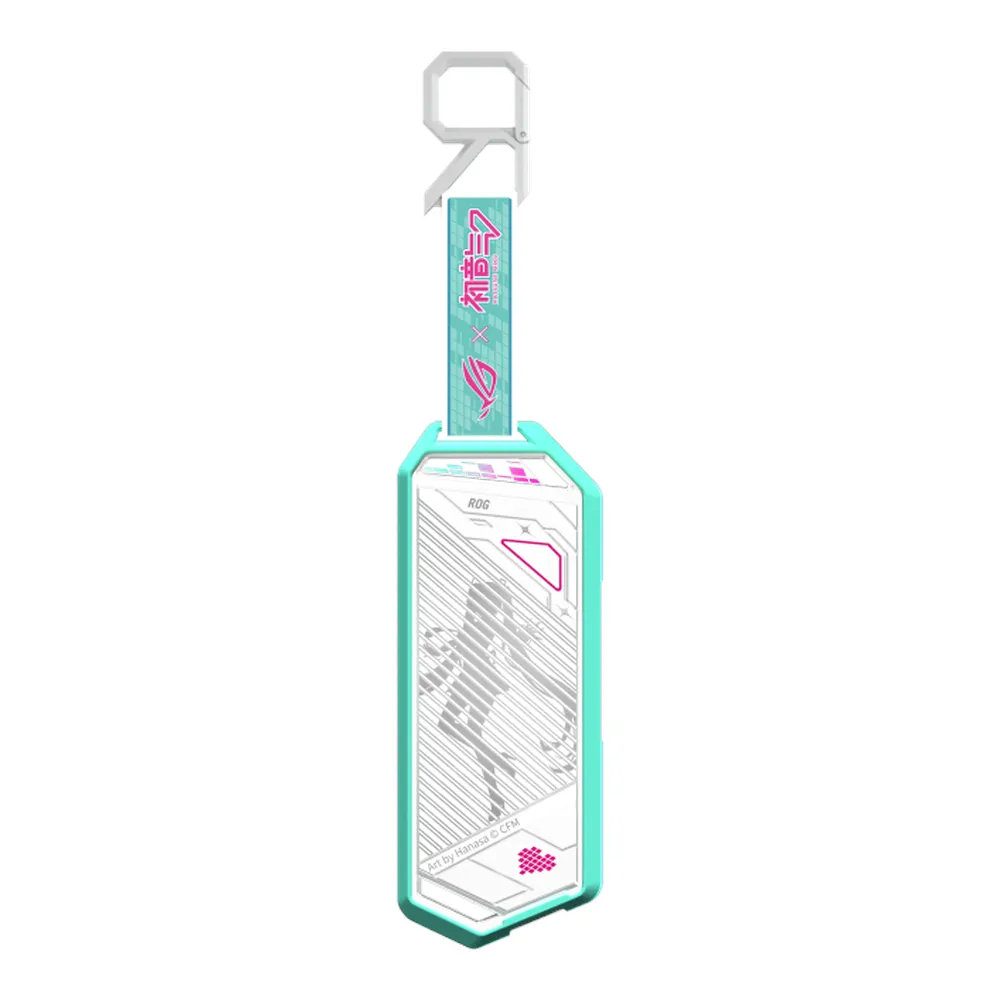 علبة قرص صلب Asus ROG Strix Arion Hatsune Miku Edition، USB3.2 الجيل الثاني، سرعات نقل تصل إلى 10 جيجابت في الثانية، تدعم أقراص M.2 PCIe NVM Express SSD، تتضمن R-Hook، تأثيرات إضاءة Aura Sync، أبيض/توقيع هاتسوني ميكو، ضمان لمدة سنة | 90DD02H1-M09010