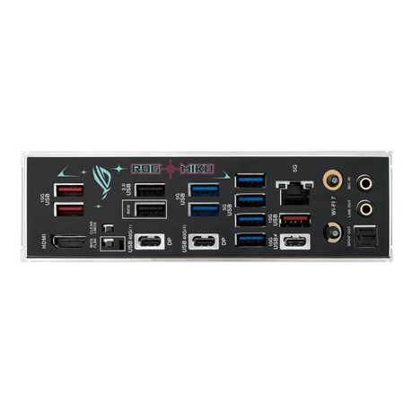 Asus ROG Strix X870E-H WIFI7 Hatsune Miku Edition Gaming Motherboard, AM5 Socket, ATX Form Factor, DDR5 Ram, PCIe 5.0, USB 40Gbps, HDMI, Thunderbolt, Realtek 5Gb Ethernet, Effortless AI Optimization, 1 Year Warranty | 90MB1MA0-M0EAY0