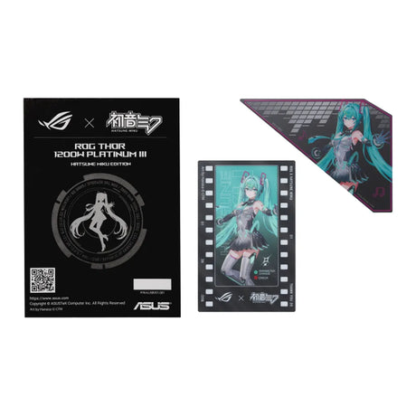 مصدر طاقة Asus ROG Thor Platinum III Hatsune Miku Edition، بقدرة 1200 واط، قابل للتعديل بالكامل، عامل الشكل ATX، شاشة OLED مغناطيسية، كابلات معيارية محفورة، ضمان لمدة عام | 90YE00V6-B0NA00
