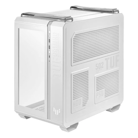 Asus TUF Gaming GT502 ATX Tower PC Case, Front & Left Tempered Glass Panels, Dual Chamber Chassis, Panoramic View, Removeable Dust Filters, Tool-Free Side Panels, 400mm GPU Support, USB 3.2 Gen 2, White, 1 Year Warranty | 90DC0090-B09010