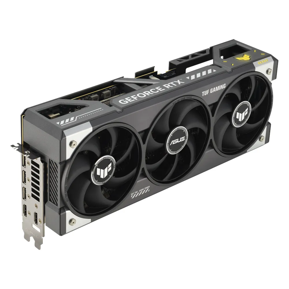 Asus TUF Gaming GeForce RTX 5090 OC Edition Graphics Card, GDDR7 32GB 512-bit Memory, HDMI 2.1b & DP 2.1b Outputs, PCI Express 5.0, 2580 MHz OC Mode Core Clock, 28 Gbps Memory Clock, 3352 AI TOPS, 1 Year Warranty | 90YV0LY0-M0NA00
