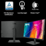 شاشة مصممين بينكيو PD3205U USB-C، مقاس 32 بوصة بدقة 4K (3840 x 2160)، 60 هرتز، مضادة للتوهج، زمن استجابة 5 مللي ثانية، HDMI، DP، USB-C، حامل قابل للتعديل بالكامل، ضمان سنة واحدة | 9H-LKGLA-TBP