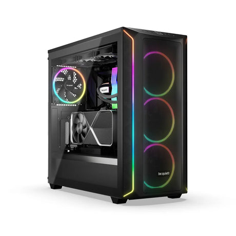 كيس كمبيوتر BE QUIET! Shadow Base 800 FX E-ATX، Tinted Tempered glass Side Panel، 4 × Silent Wings Fans with PWM and AR GB Hub، Full Size دعم كرت شاشة بطول، USB 3.2 Gen 2، أسود، ضمان سنة واحدة | BGW63