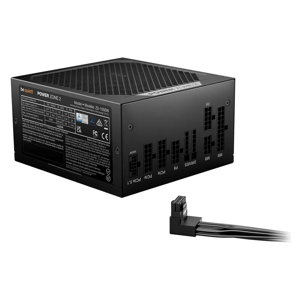 Be Quiet! Power Zone 2 1000W 80 Plus Platinum Power Supply, 1000W, Fully Modular, ATX, Black, 1 Year Warranty | BP008UK