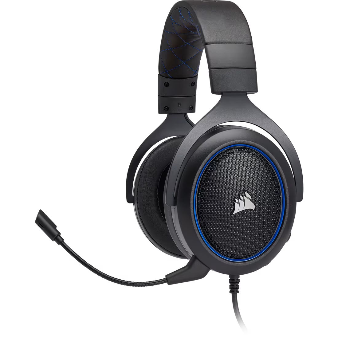 Corsair HS50 Stereo Gaming Headset, Cable Length:1.8m, Blue, 1 Year Warranty | CA-9011172-NA