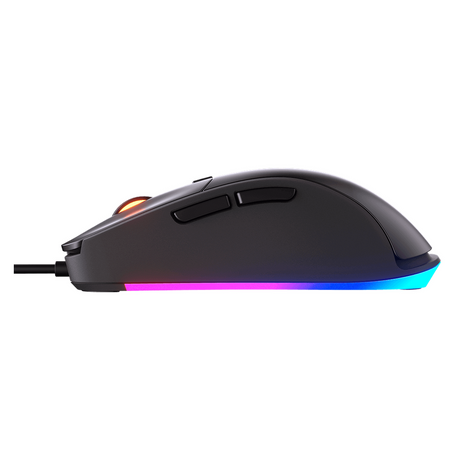ماوس ألعاب سلكي بصري RGB من Cougar Surpassion ST، مستشعر ألعاب بصري PixArt PMW3325 بدقة 3200 نقطة لكل بوصة، معدل اقتراع 1000 هرتز، مفتاح ألعاب ميكانيكي، 6 أزرار، تصميم مريح لليد اليمنى، أسود، ضمان لمدة سنة واحدة | CGR-SURPASSION-ST