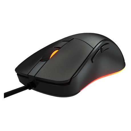 ماوس الألعاب السلكي الضوئي Cougar Surpassion RGB، مستشعر ألعاب بصري PAW3309 بدقة 6400 نقطة لكل بوصة، معدل اقتراع 1000 هرتز، مفتاح ألعاب 20 مليون نقرة، 6 أزرار قابلة للبرمجة، تصميم مريح لليد اليمنى، أسود، ضمان لمدة عام | CGR-WOMB-SUR