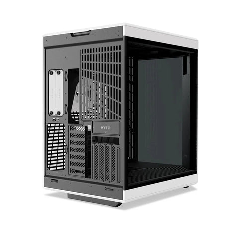 Hyte Y70 Touch Infinite Dual Chamber Mid-Tower ATX Case, 3-Piece Panoramic Glass, 14.9" Integrated IPS Touchscreen Display, 422mm GPU Support, USB 3.2 Gen 2, Panda (Black & White), 1 Year Warranty | CS-HYTE-Y70TI-WB