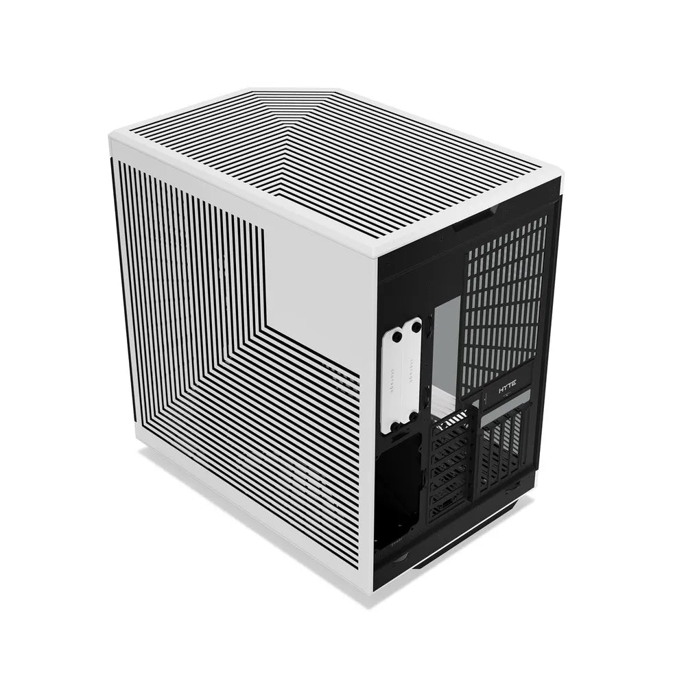 كيس كمبيوتر Hyte Y70 Touch Infinite Dual Chamber Mid-Tower ATX، 3-Piece Panoramic Glass، شاشة 14.9 بوصة Integrated IPS Touchscreen، يستوعب كرت شاشة حتى 422mm، USB 3.2 Gen 2، Panda (Black & White)، ضمان سنة واحدة | CS-HYTE-Y70TI-WB