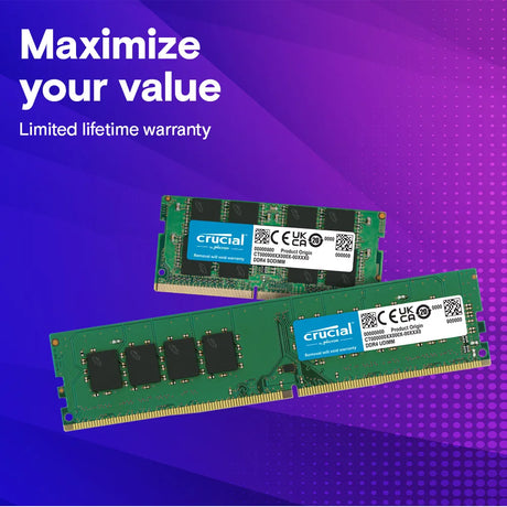 ذاكرة وصول عشوائي (RAM) DDR4 سعة 16 جيجابايت/3200 من Crucial | CT16G4DFRA32A