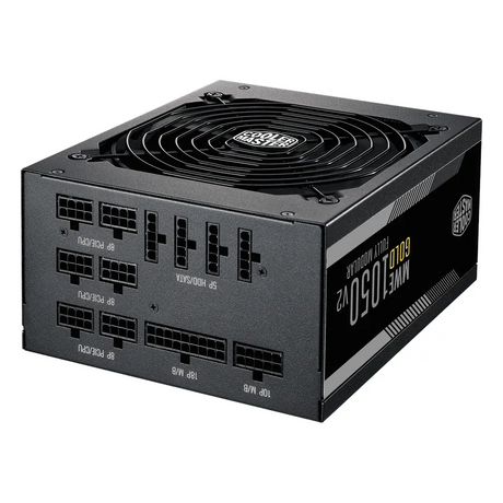 مزود طاقة Cooler Master MWE Gold V2، 1050W، كابلات مودولار بالكامل، مقاس ATX، RTX Ready، مروحة 140mm Silent، ضمان سنة واحدة | MPE-A501-AFCAG-3EUK
