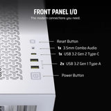 Corsair 3500X Mid Tower PC Casing, Wraparound Tempered Glass, 425mm GPU Support, USB 3.2 Gen 2, White, 1 Year Warranty | CC-9011277-WW