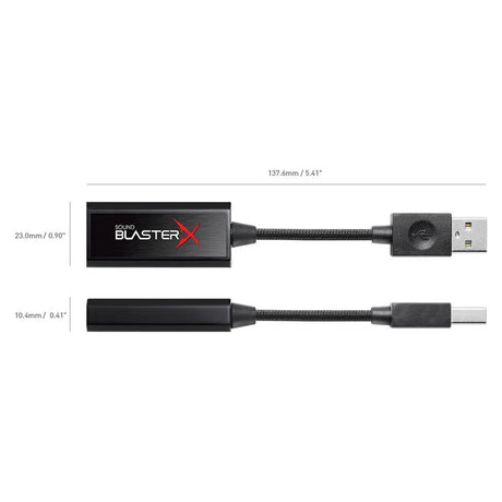 بطاقة صوت إبداعية Sound BlasterX G1 7.1 محمولة، مكبر صوت لسماعات الرأس، محرك BlasterX الصوتي الاحترافي، USB-A، ضمان لمدة عام واحد | CL-SB-G1