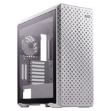 حافظة كمبيوتر XPG Defender Pro Mid-Tower E-ATX، لوحة جانبية من الزجاج المقوى مع تصميم لوحة شبكية، 3 مراوح XPG VENTO AR GB بحجم 120 ملم، دعم بطاقة رسوميات بطول 400 ملم، USB 3.0، أبيض، ضمان لمدة سنة | DEFENDERPRO-WHCWW