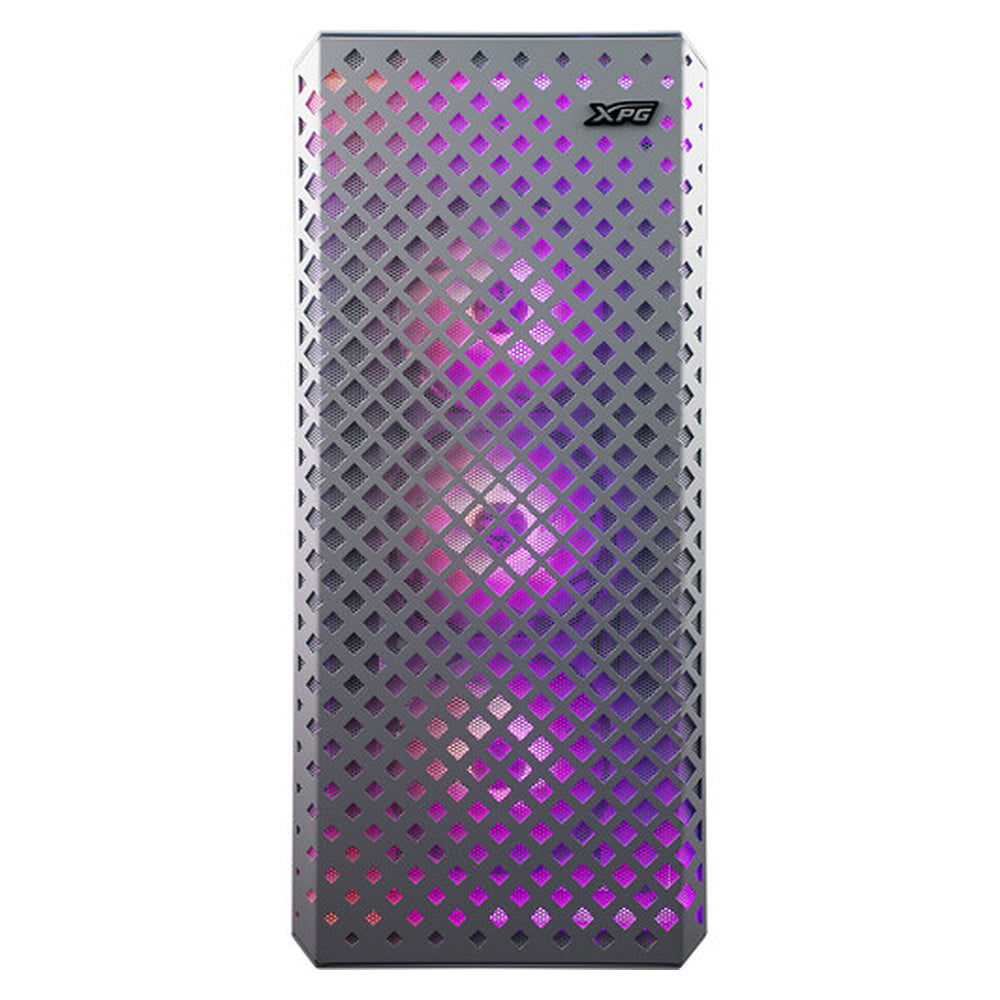 حافظة كمبيوتر XPG Defender Pro Mid-Tower E-ATX، لوحة جانبية من الزجاج المقوى مع تصميم لوحة شبكية، 3 مراوح XPG VENTO AR GB بحجم 120 ملم، دعم بطاقة رسوميات بطول 400 ملم، USB 3.0، أبيض، ضمان لمدة سنة | DEFENDERPRO-WHCWW