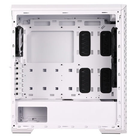XPG Defender Pro Mid-Tower E-ATX PC Case, Tempered Glass Side Panel With Mesh Panel Design, 3 x XPG VENTO AR GB 120mm Fans, 400mm GPU Support, USB 3.0, White, 1 Year Warranty | DEFENDERPRO-WHCWW