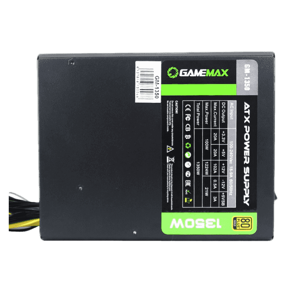 مزود طاقة 1350 واط GAMEMAX GM1350 للتعدين 80+ ذهبي | GM-GM1350-MINING