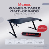 طاولة ألعاب G-MAX GMT-8064DBLACK بمقاس 1200*600 ملم وإضاءة LED RGB