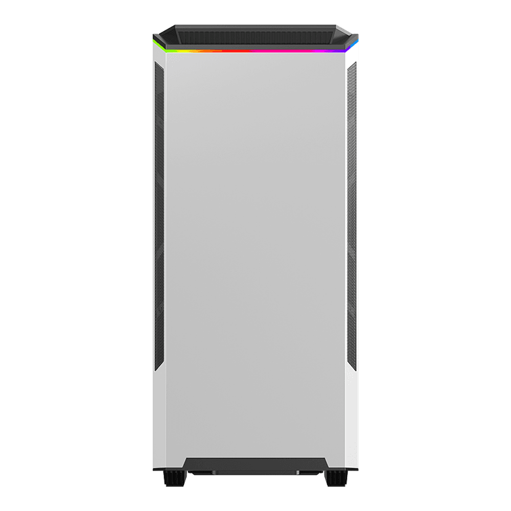 صندوق كمبيوتر Gamemax Paladin T801 AR GB ATX، لوحة جانبية من الزجاج المقوى، مروحة AR GB Rainbow مقاس 12 سم، يدعم بطاقات الرسوميات حتى 360 مم، USB 3.1 Gen 1، أبيض، ضمان سنة واحدة | GM-T801-PAL-WH