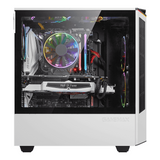 صندوق كمبيوتر Gamemax Paladin T801 AR GB ATX، لوحة جانبية من الزجاج المقوى، مروحة AR GB Rainbow مقاس 12 سم، يدعم بطاقات الرسوميات حتى 360 مم، USB 3.1 Gen 1، أبيض، ضمان سنة واحدة | GM-T801-PAL-WH