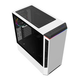 صندوق كمبيوتر Gamemax Paladin T801 AR GB ATX، لوحة جانبية من الزجاج المقوى، مروحة AR GB Rainbow مقاس 12 سم، يدعم بطاقات الرسوميات حتى 360 مم، USB 3.1 Gen 1، أبيض، ضمان سنة واحدة | GM-T801-PAL-WH