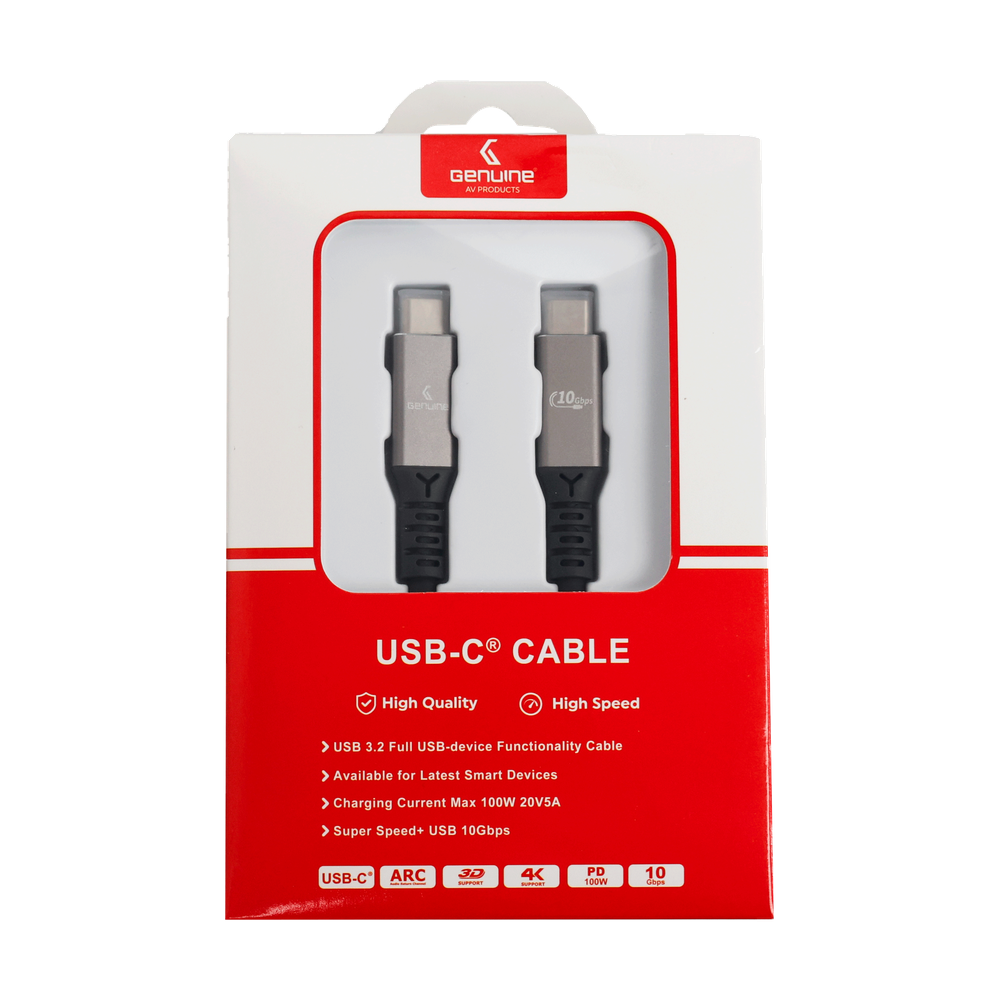 Genuine USB4 Type-C to C Cable, Cable Length 3M, 240W, 40Gps Data Transfer Speed, Aluminium Gray, 1 Year Warranty | GN-USB4-3M-AL